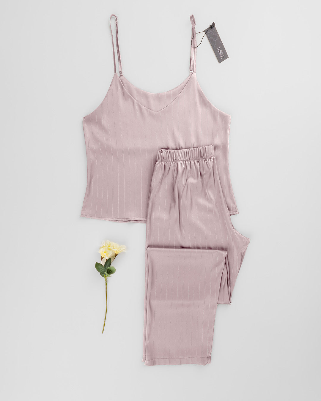 Satin & Lace Pajama Set – 2 Pieces 3536-26