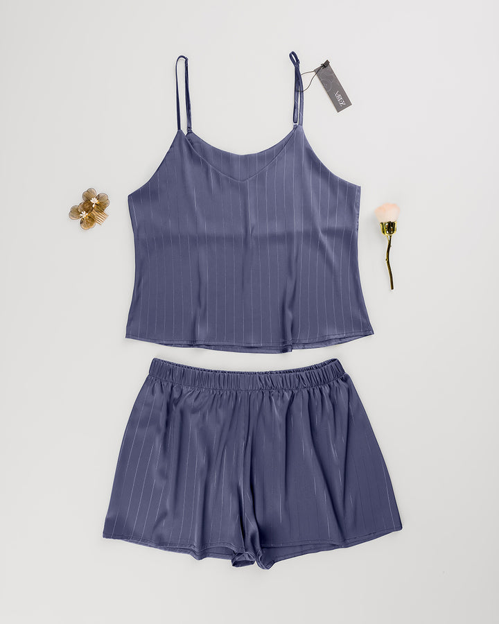 Satin & Lace Pajama Shorts Set 3537-26