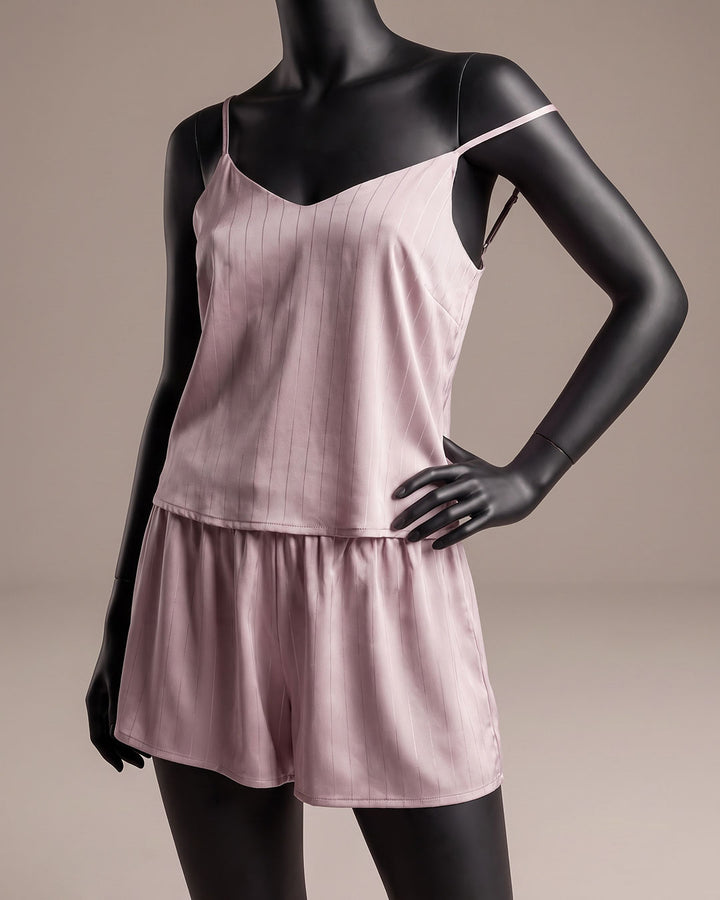 Satin & Lace Pajama Shorts Set 3537-26