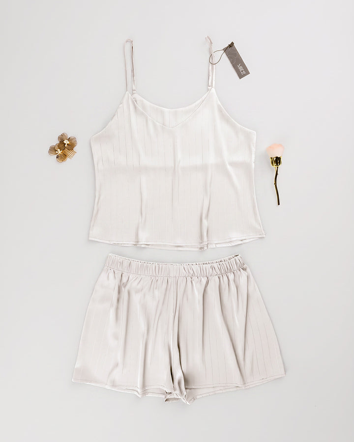 Satin & Lace Pajama Shorts Set 3537-26