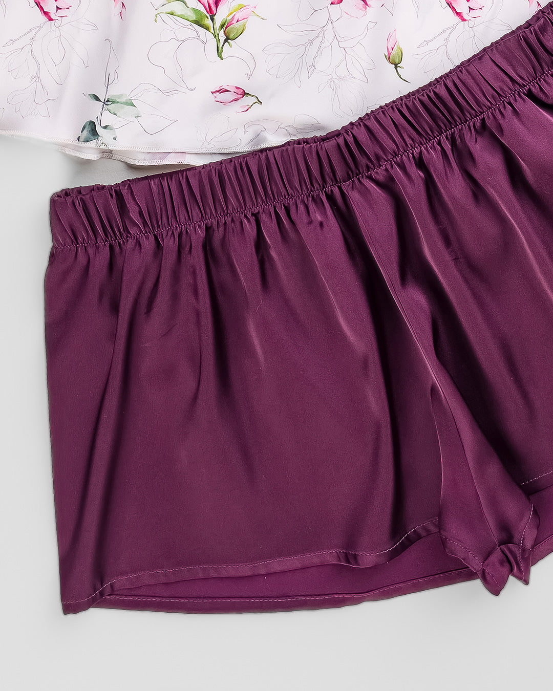 Satin & Lace Pajama Shorts Set 3539-26