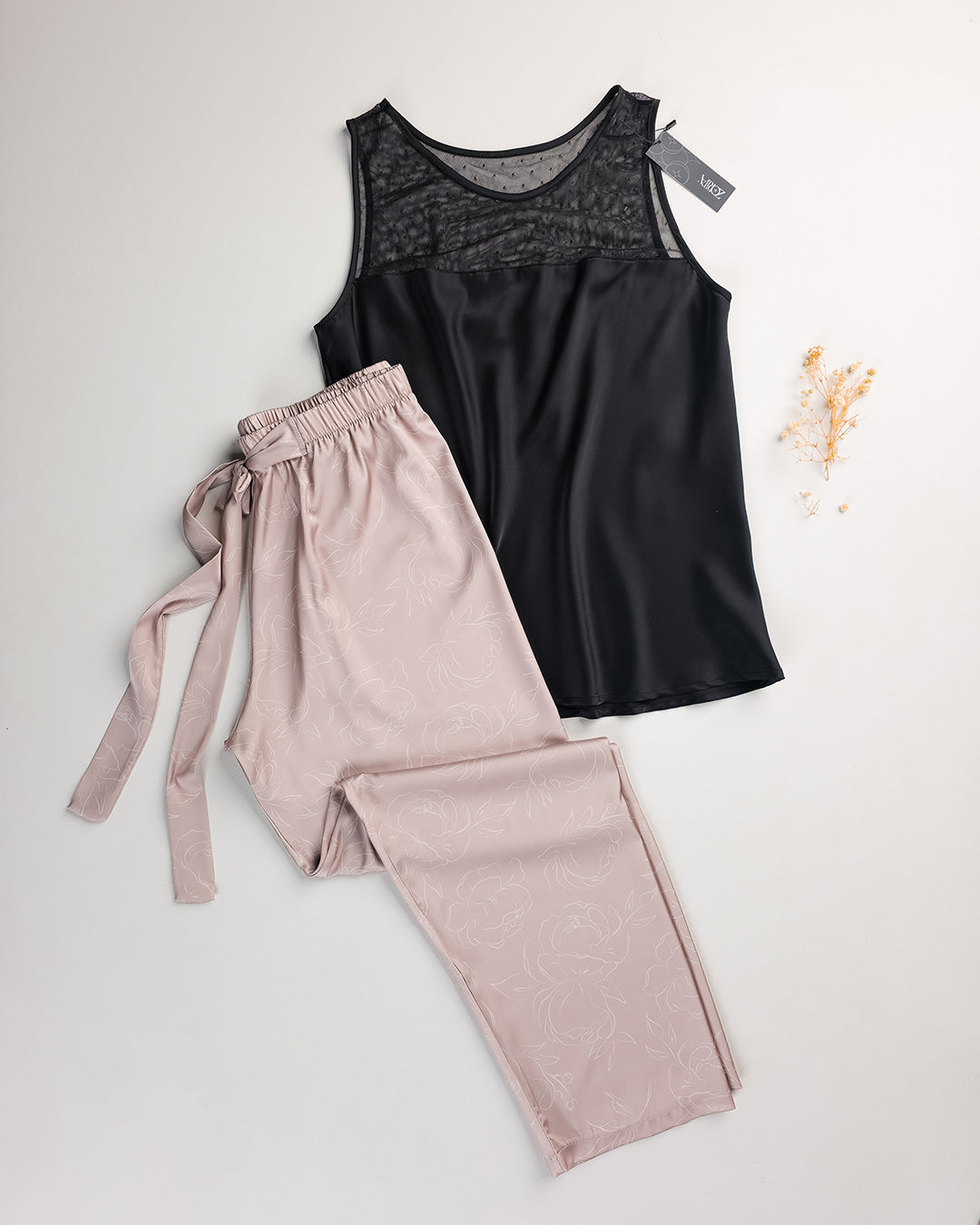 Satin & Lace Pajama Set – 2 Pieces 3540-26