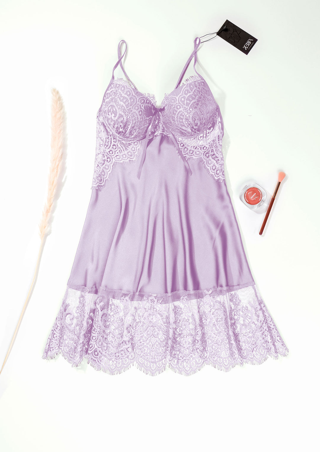 Satin Lace Babydoll 4094-24 - Zorita Lingerie UAE