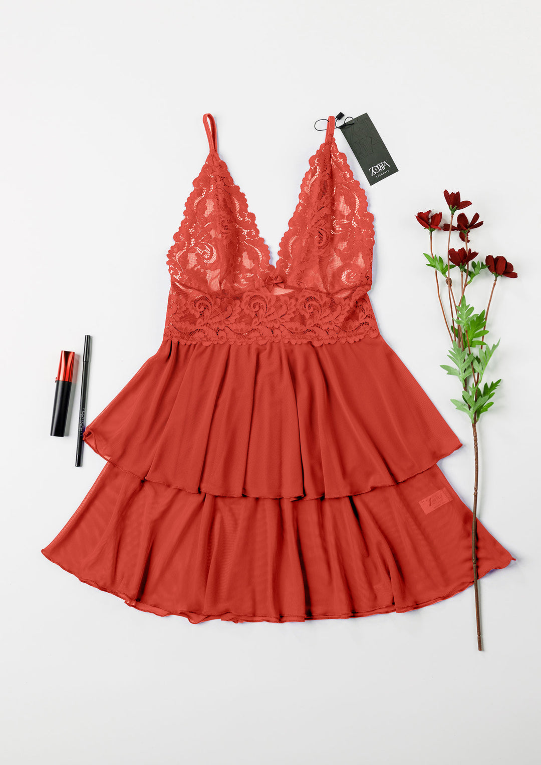 بيبي دول ساتان بلمسة دانتيل 