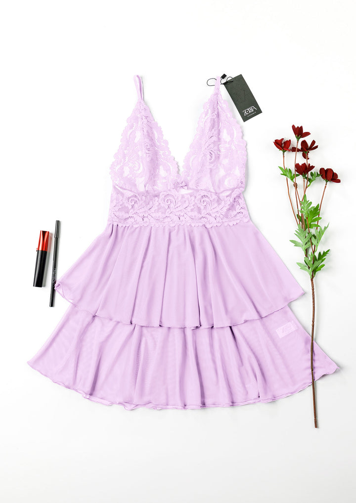 بيبي دول ساتان بلمسة دانتيل 