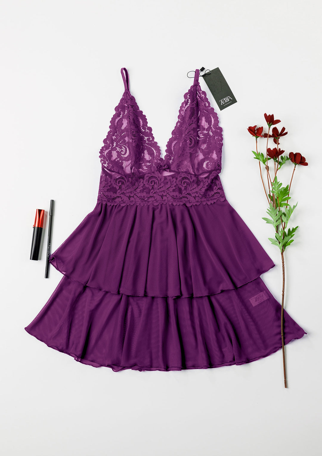 بيبي دول ساتان بلمسة دانتيل 