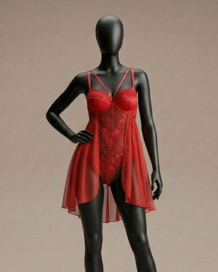 Lace Mesh Padded Babydoll 4277-26