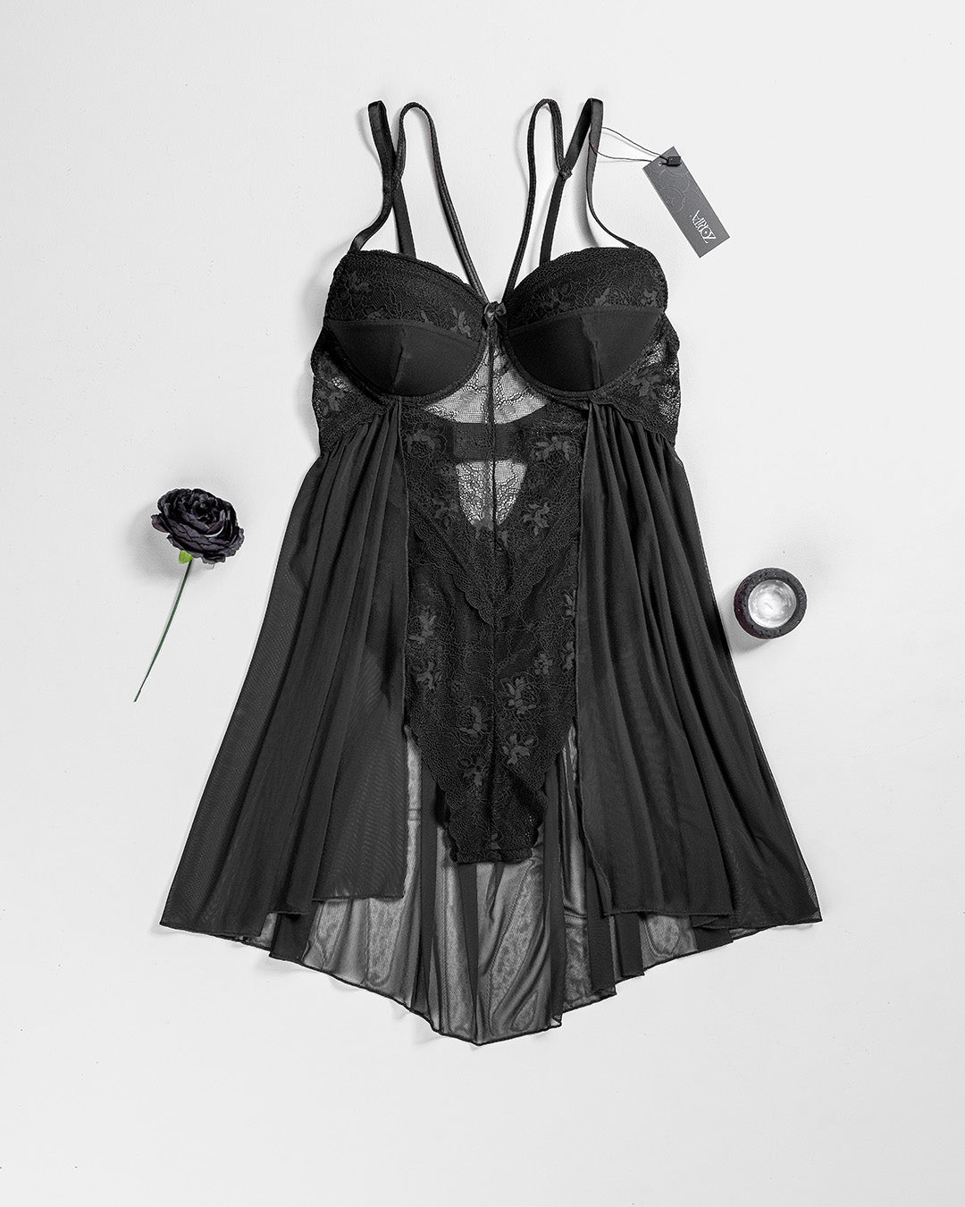 Lace Mesh Padded Babydoll 4277-26