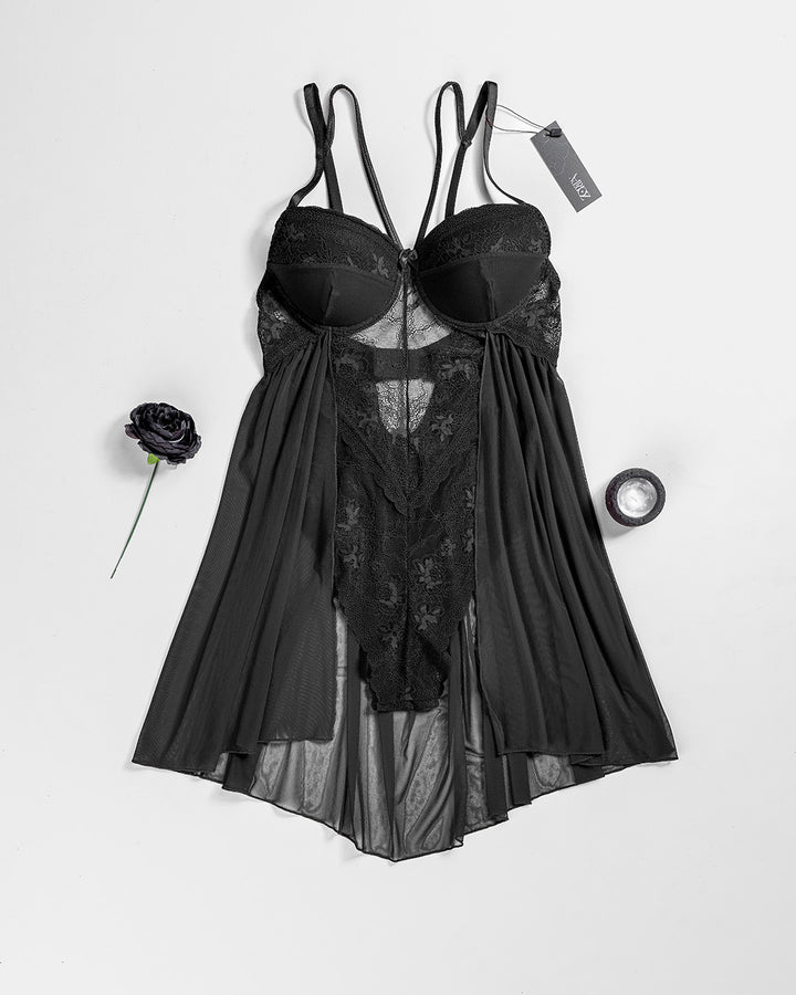 Lace Mesh Padded Babydoll 4277-26