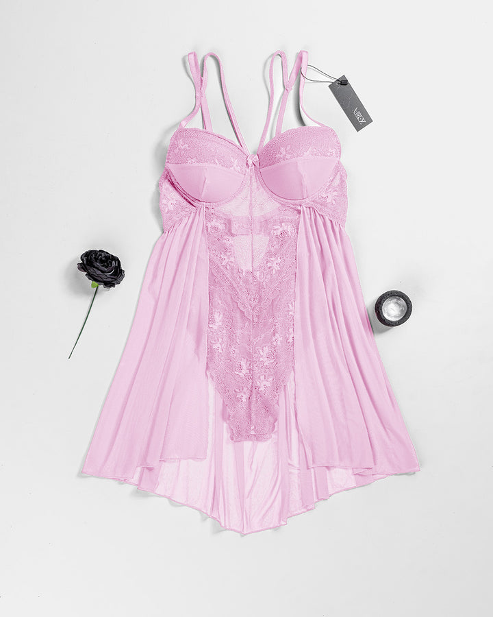 Lace Mesh Padded Babydoll 4277-26