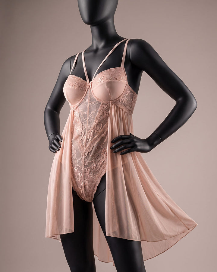 Lace & Mesh Padded Babydoll 4277-26
