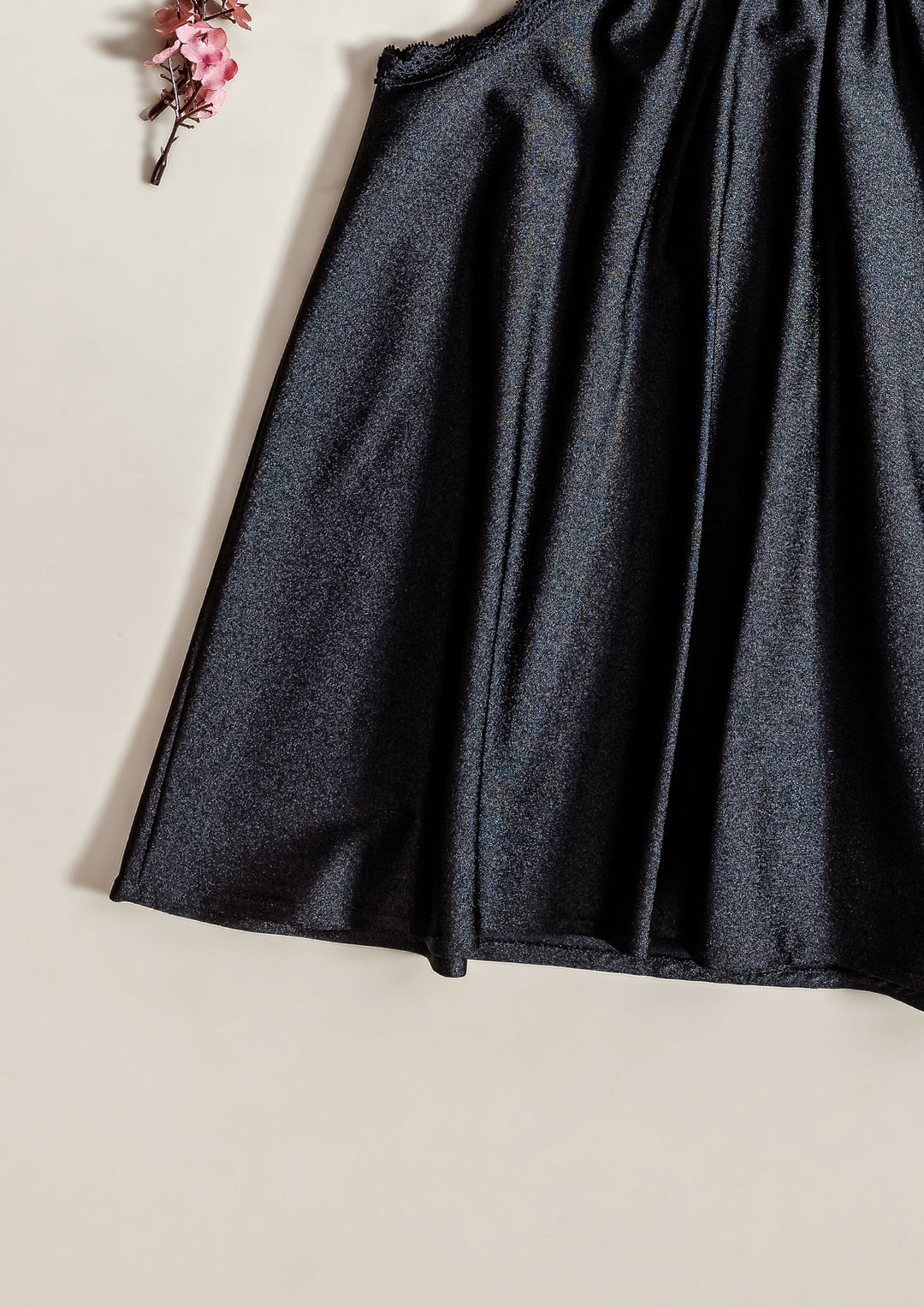 Lace Trim Satin Babydoll Set