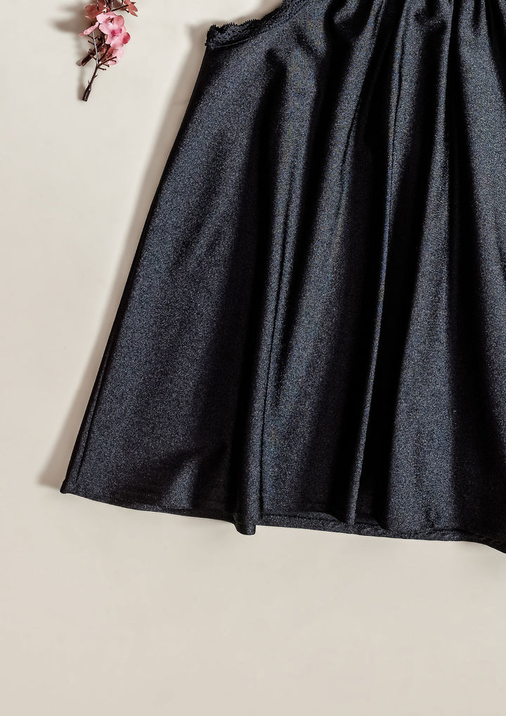 Lace Trim Satin Babydoll Set