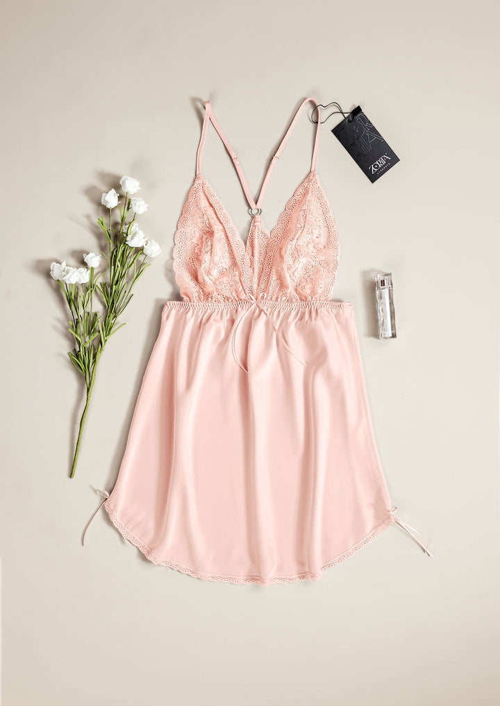 Satin Lace Babydoll