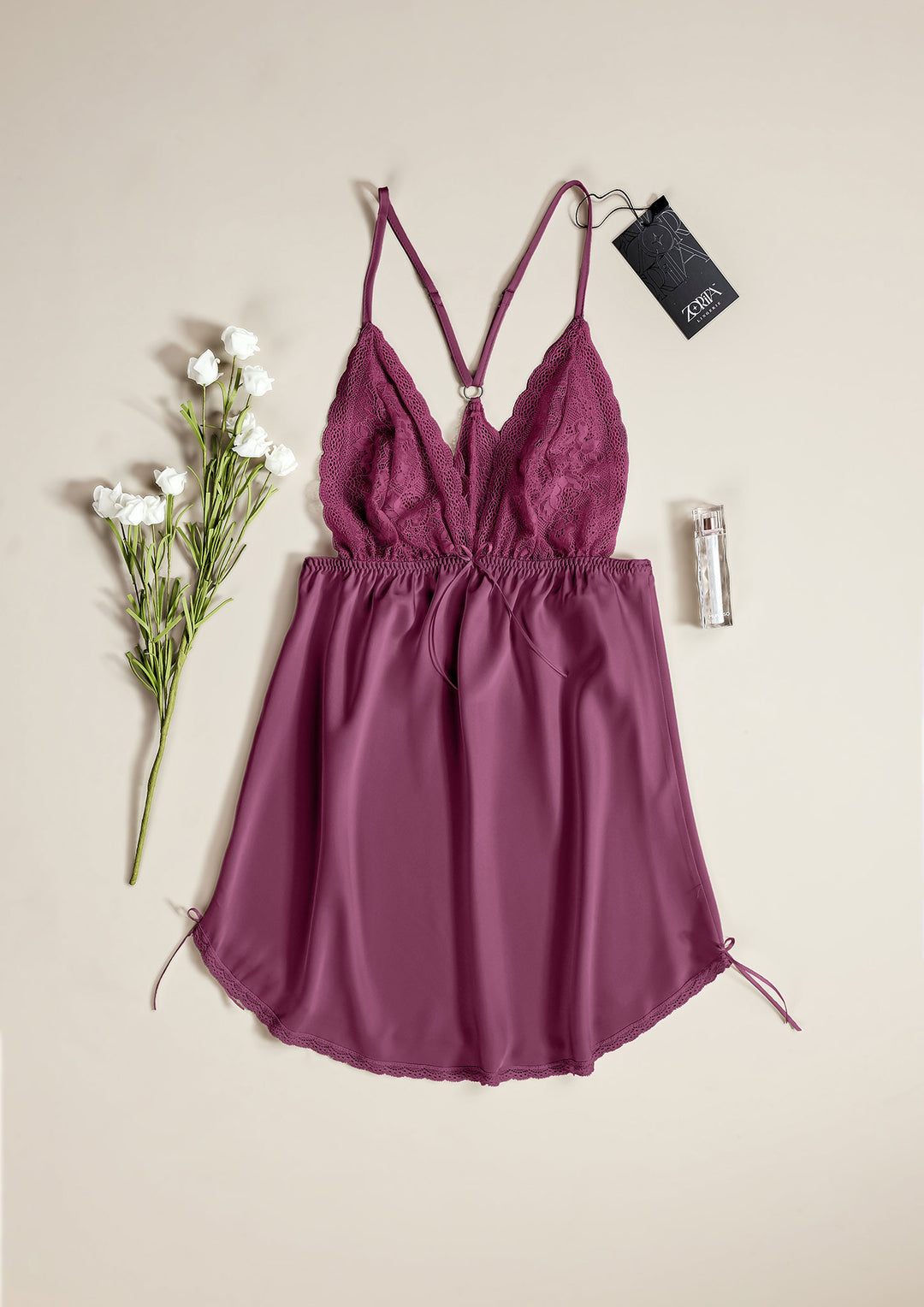 Satin Lace Babydoll