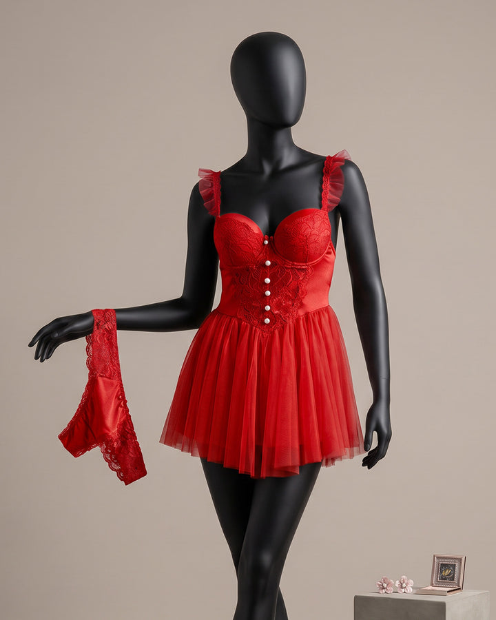 Sheer Mesh Padded Babydoll – Nova (4366)