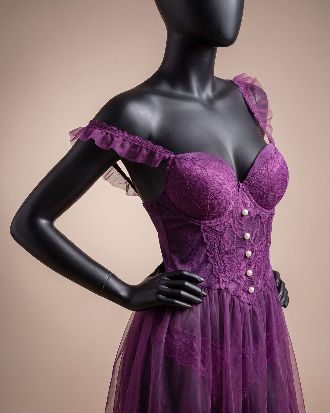 Sheer Mesh Padded Babydoll – Nova (4366)