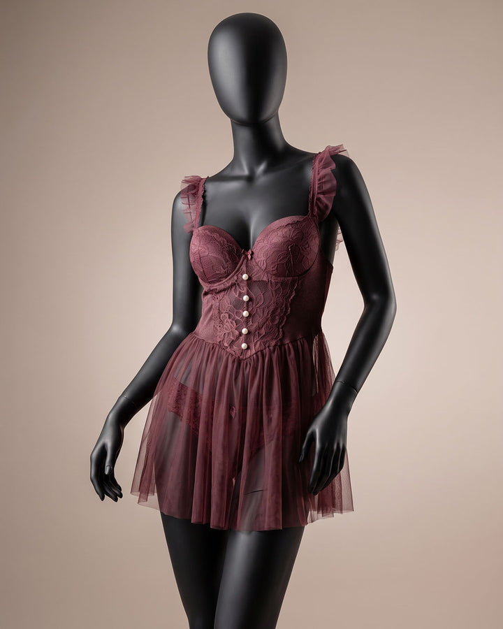 Sheer Mesh Padded Babydoll – Nova (4366)