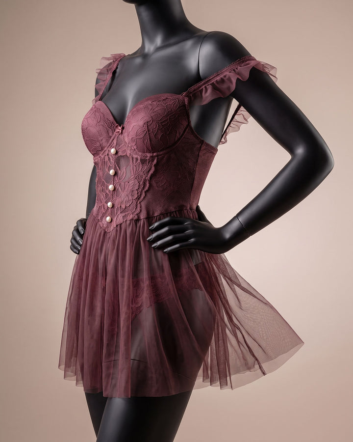 Sheer Mesh Padded Babydoll – Nova (4366)