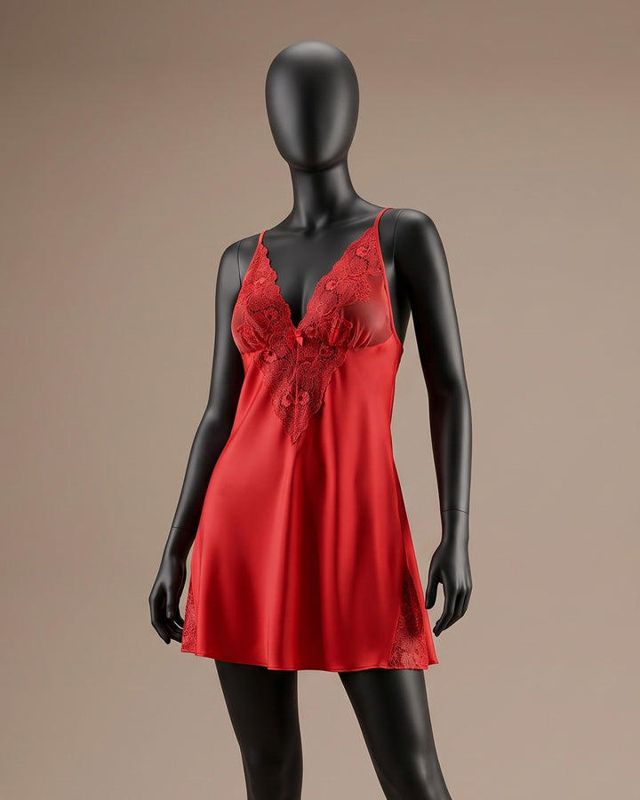 Satin Lace Babydoll Nightdress
