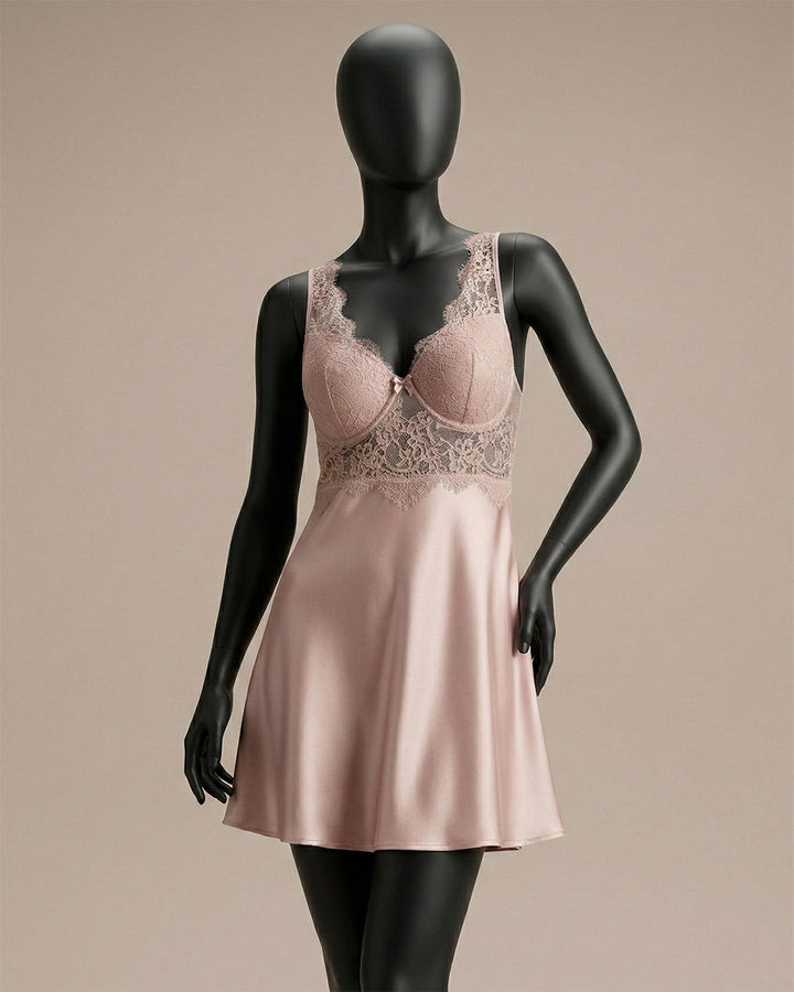 Satin Lace Babydoll 4382-26