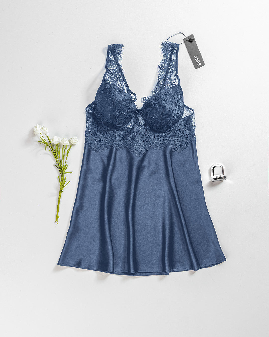 Satin Lace Babydoll 4382-26