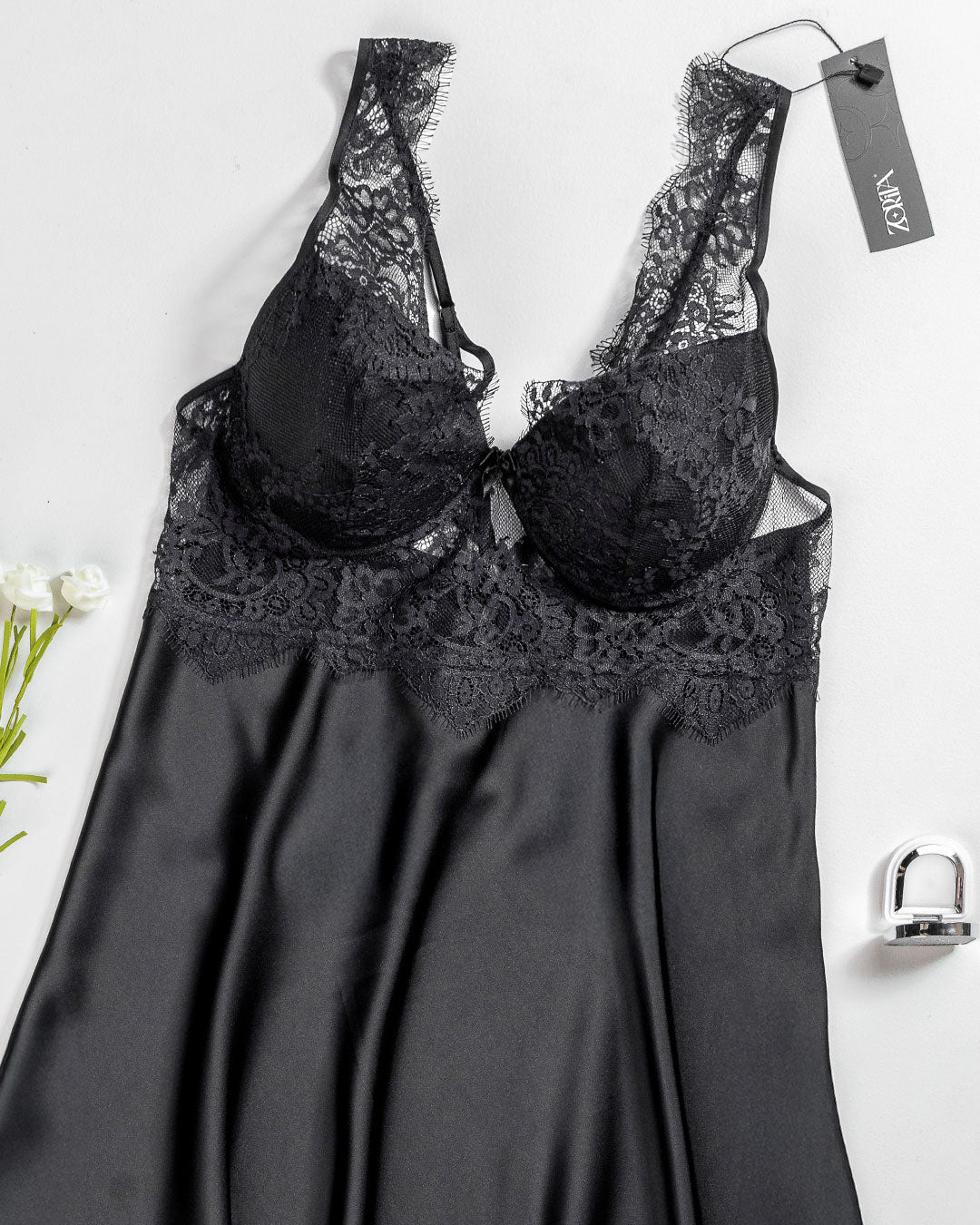 Satin Lace Babydoll 4382-26