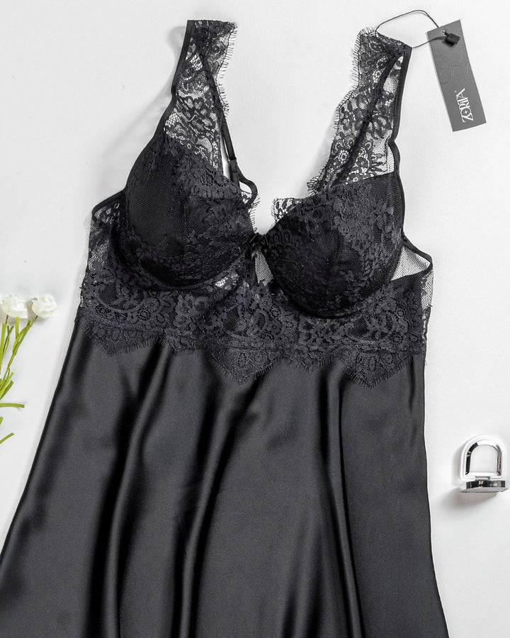 Satin Lace Babydoll 4382-26