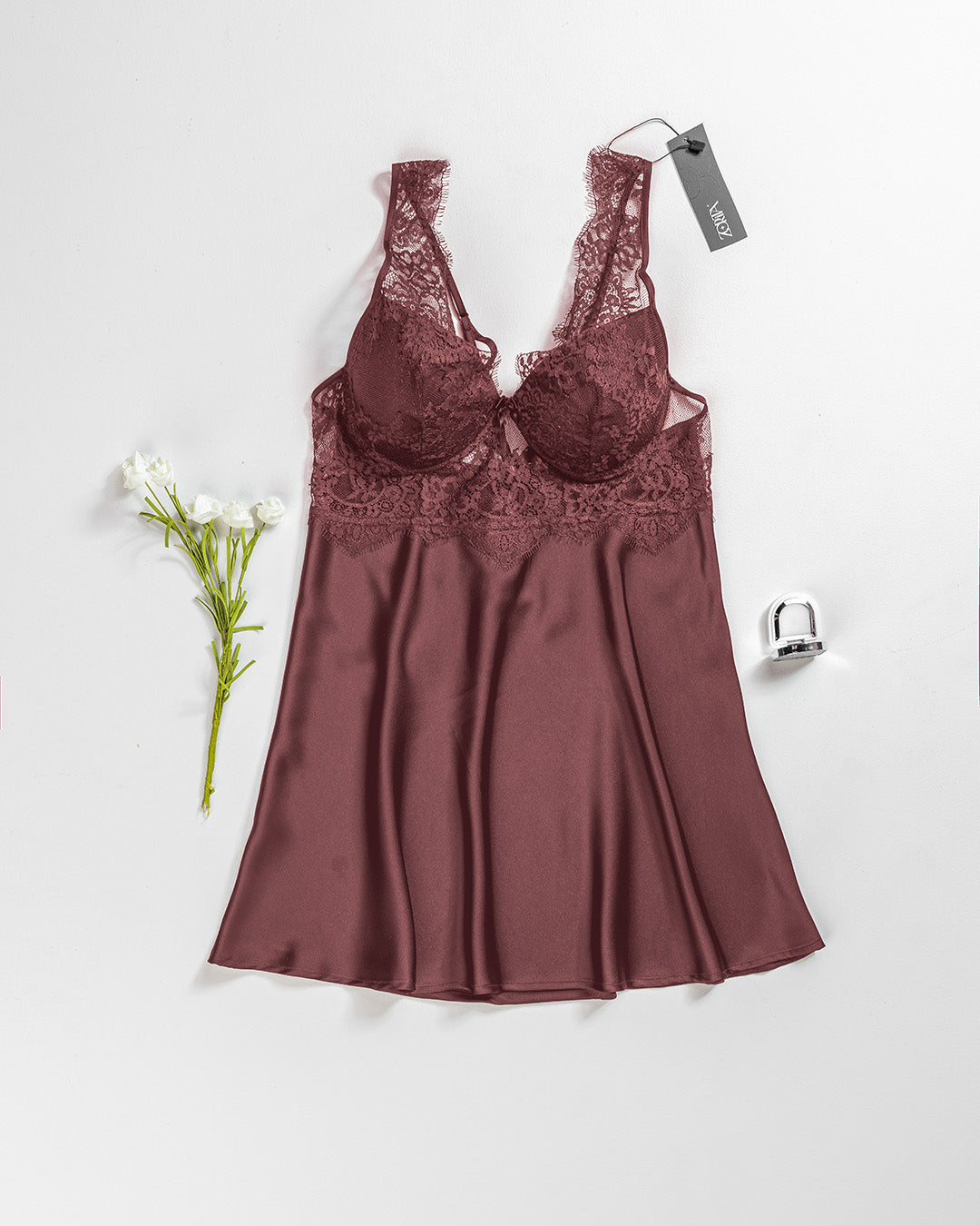 Satin Lace Babydoll 4382-26