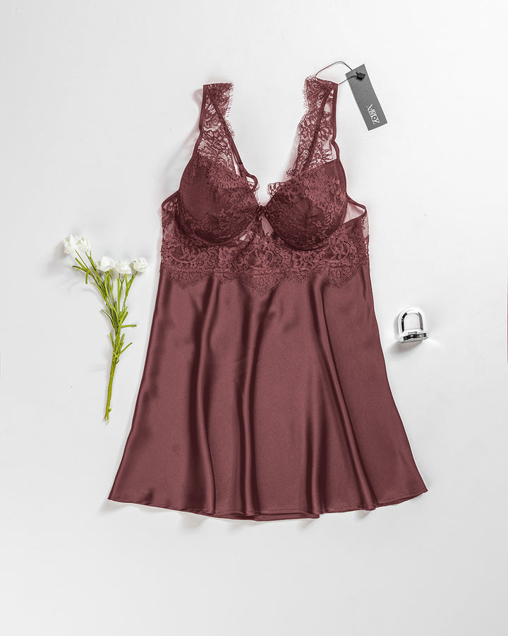 Satin Lace Babydoll 4382-26