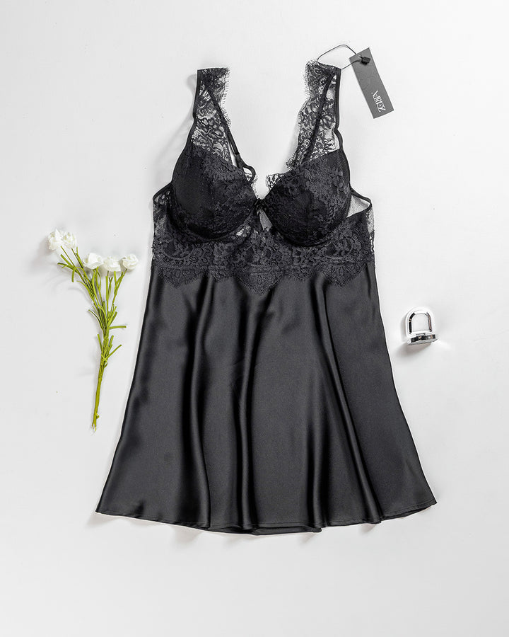 Satin Lace Babydoll 4382-26