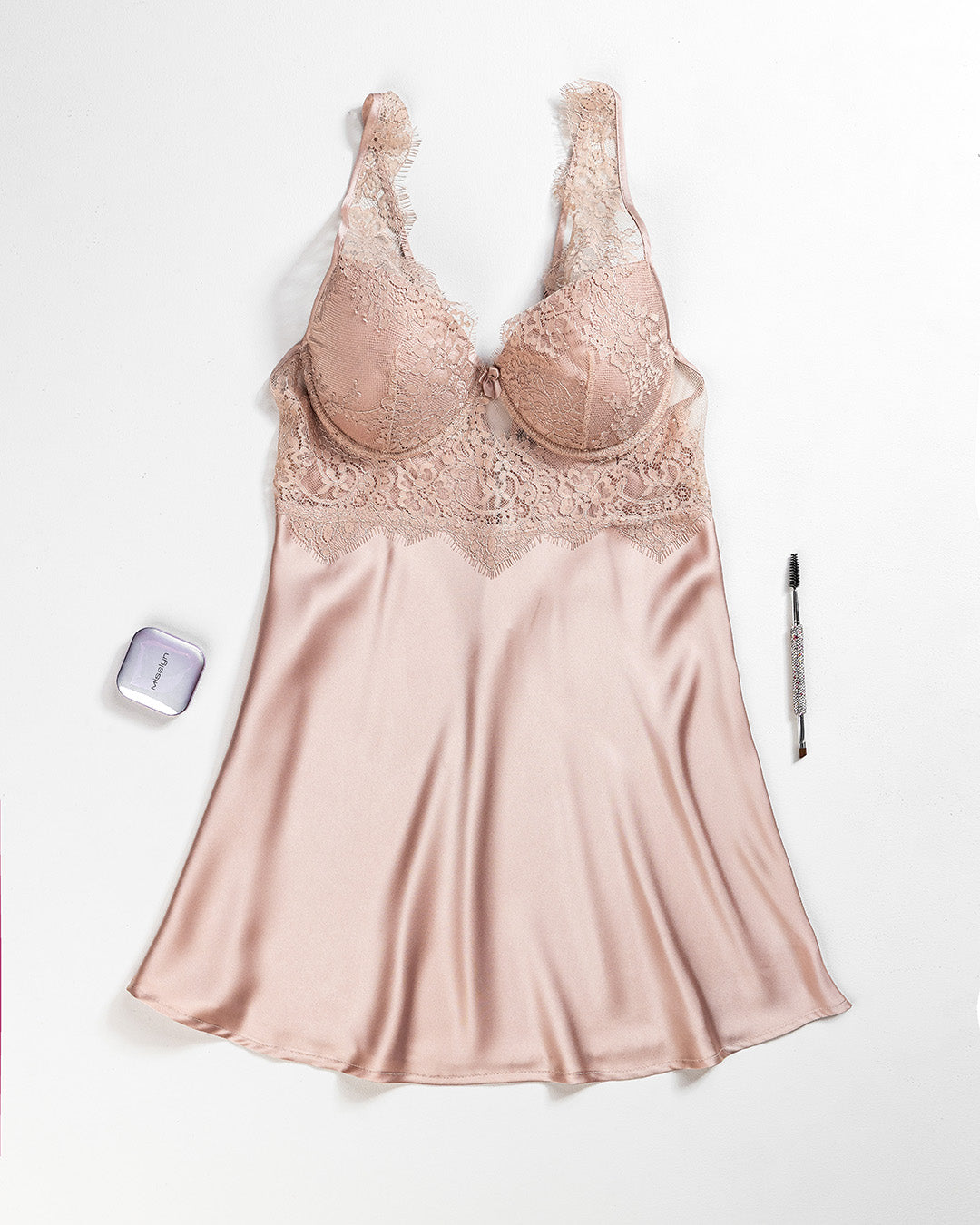 Satin Lace Babydoll 4382-26
