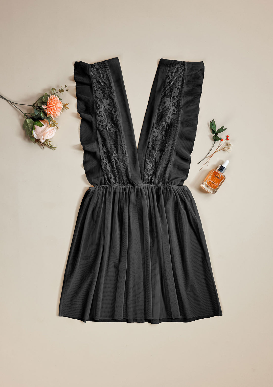 Sexy Babydoll Mesh And Lace