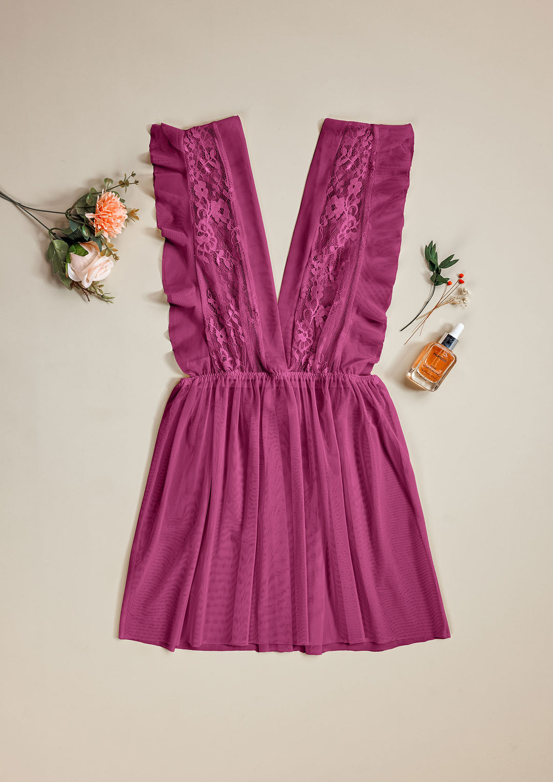 Sexy Babydoll Mesh And Lace