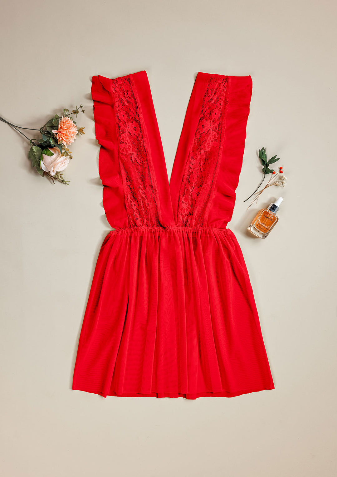 Sexy Babydoll Mesh And Lace