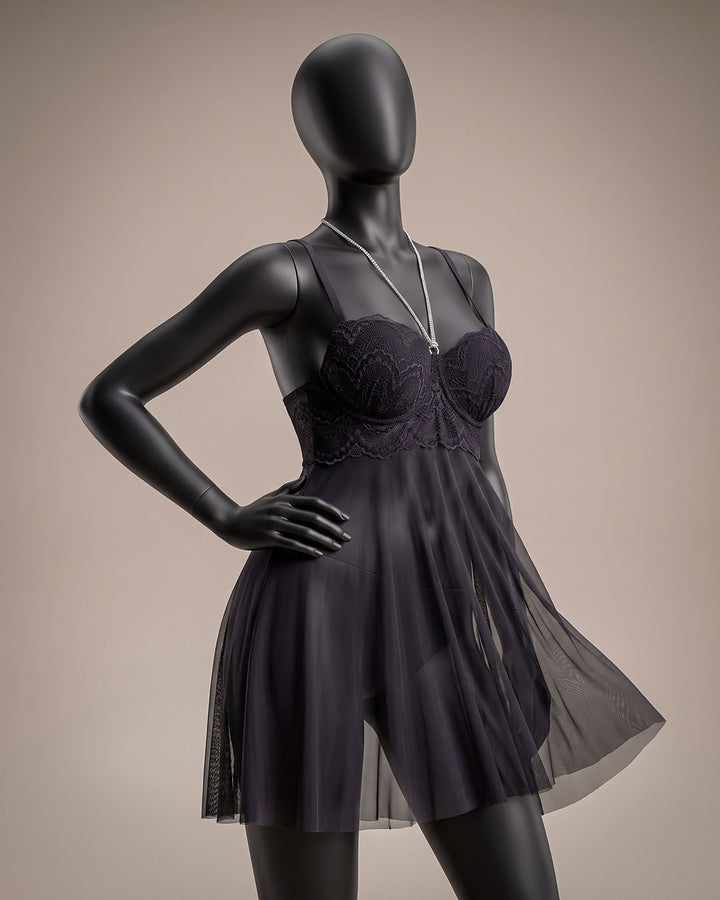 Sheer Mesh Padded Babydoll – Allure (4401)