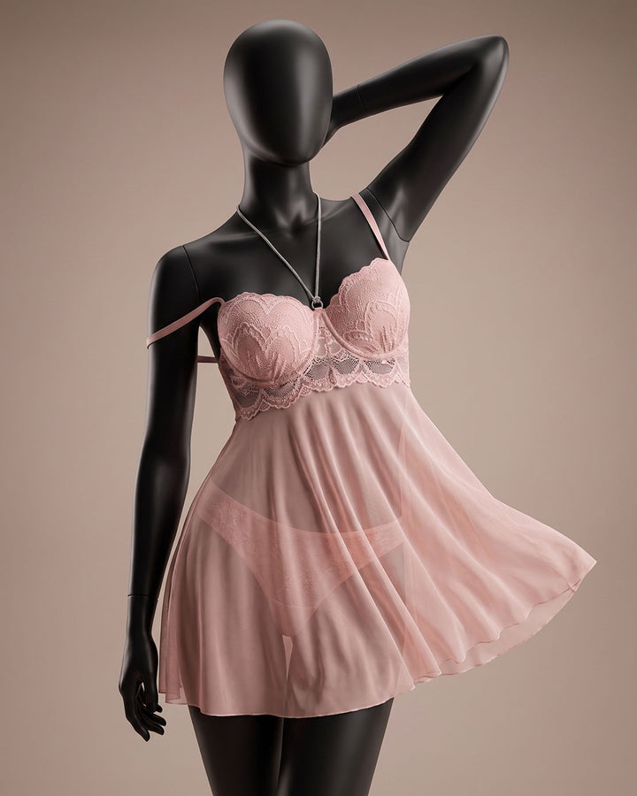 Sheer Mesh Padded Babydoll – Allure (4401)