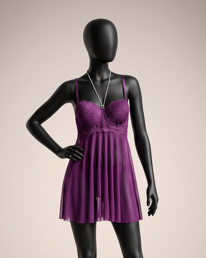 Sheer Mesh Padded Babydoll – Allure (4401)