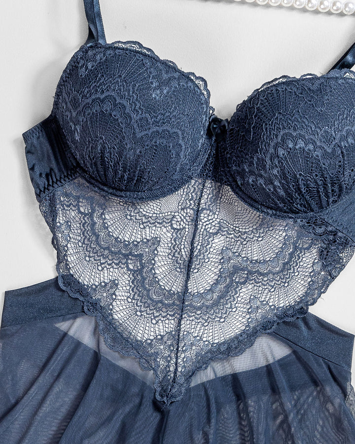 Lace Mesh Padded Babydoll 4403-26
