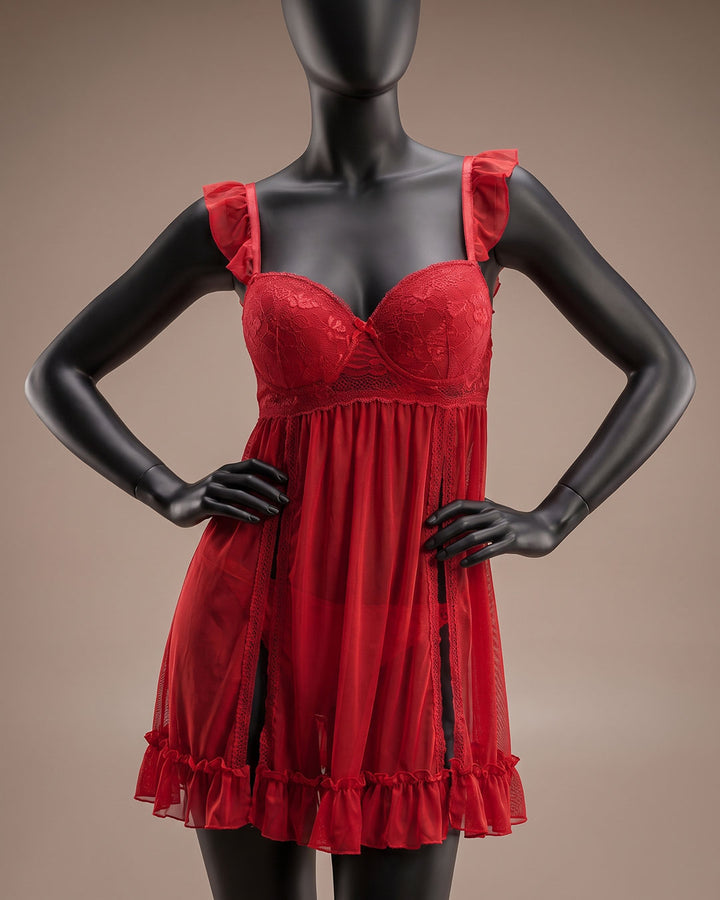 Sheer Mesh Padded Babydoll – Starlet (4404)