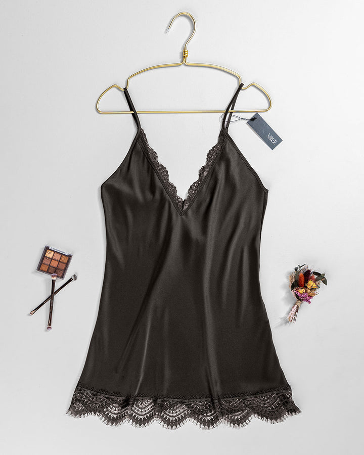Lace Trim Satin Babydoll 4408-26