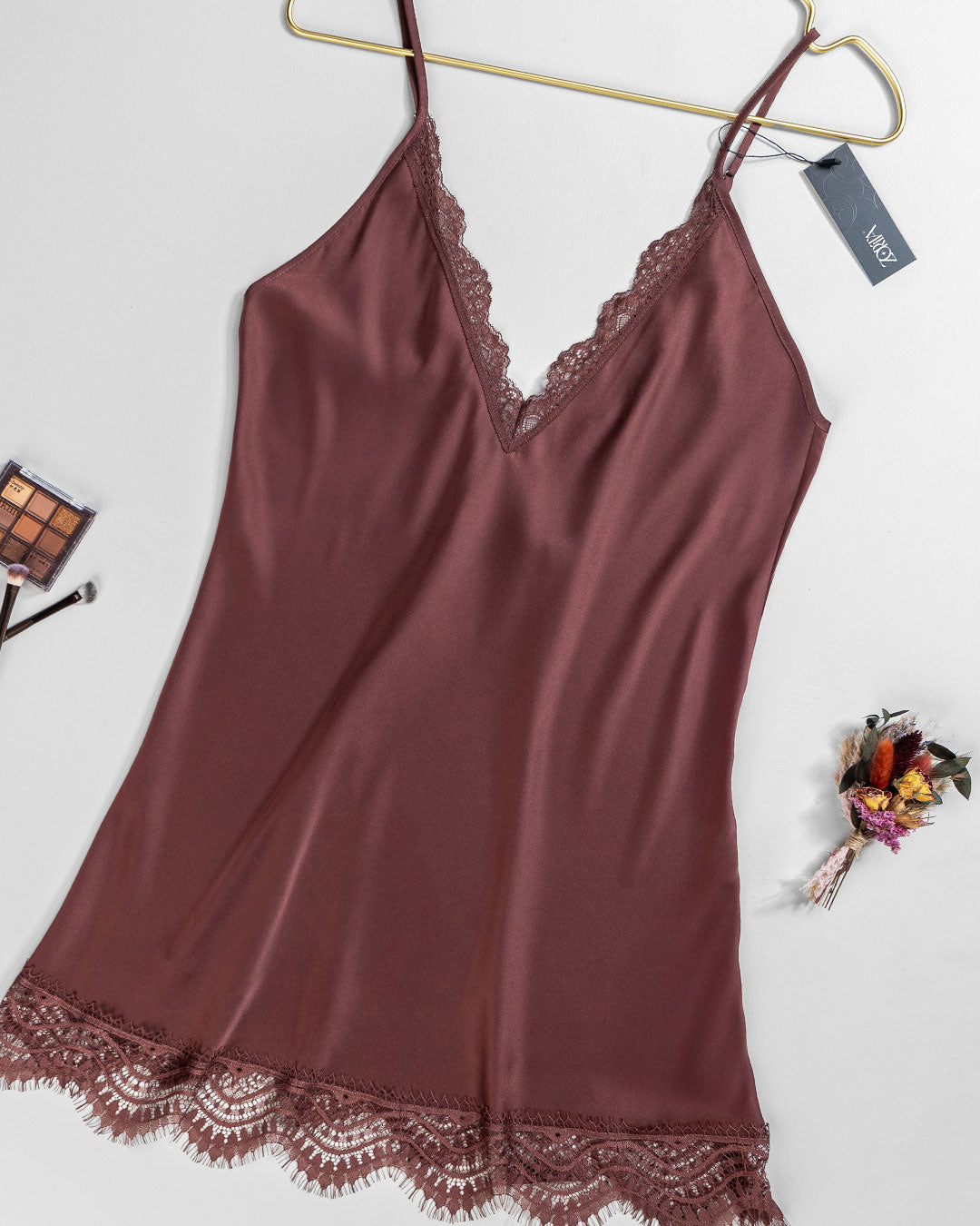 Lace Trim Satin Babydoll 4408-26