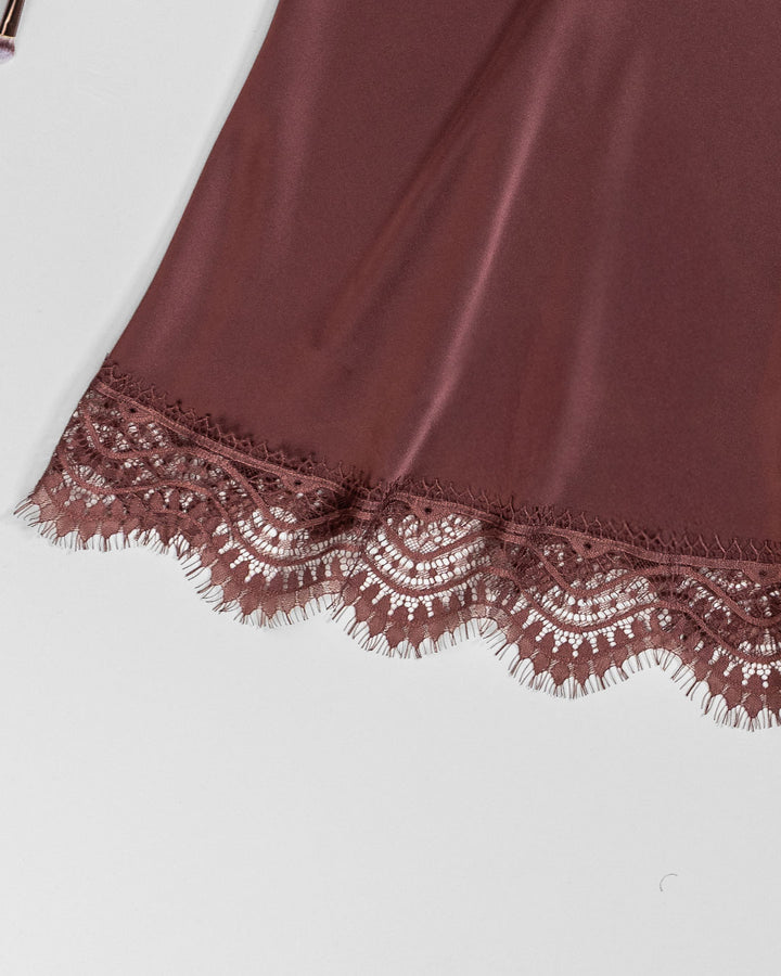 Lace Trim Satin Babydoll 4408-26