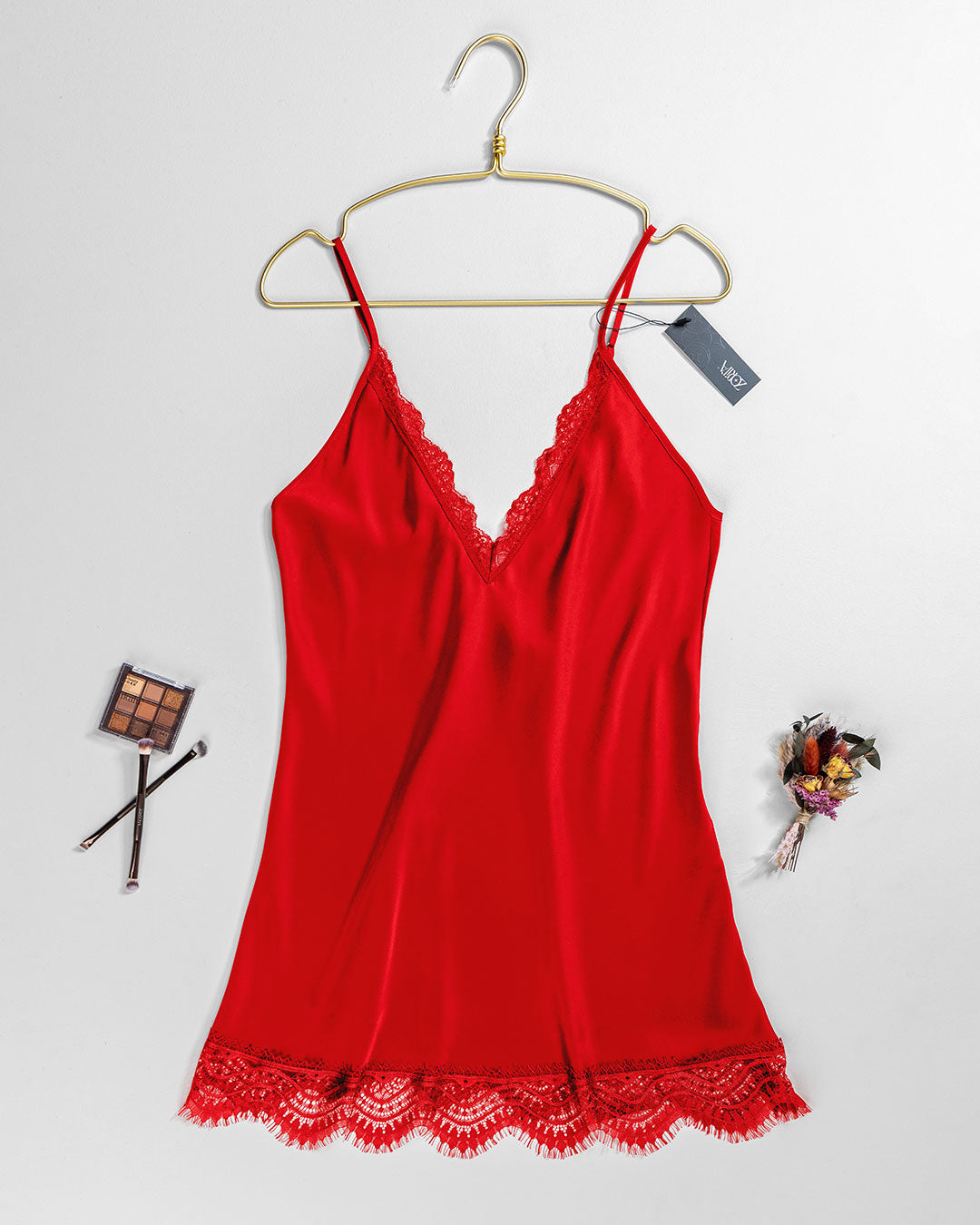 Lace Trim Satin Babydoll 4408-26