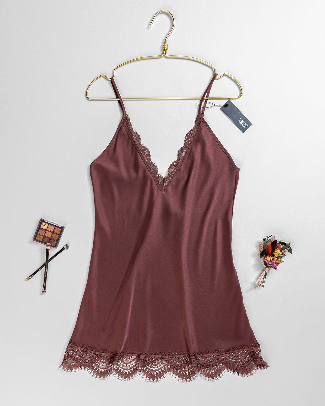 Lace Trim Satin Babydoll 4408-26