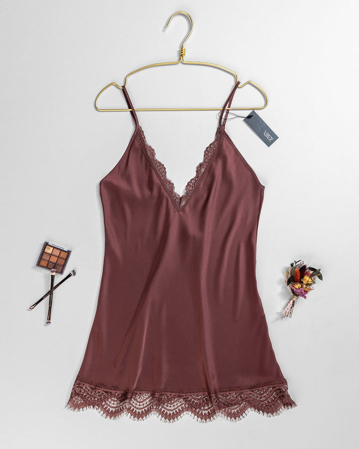 Lace Trim Satin Babydoll 4408-26