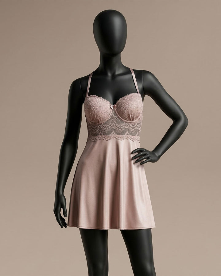 Satin Lace Padded Babydoll 4409-26