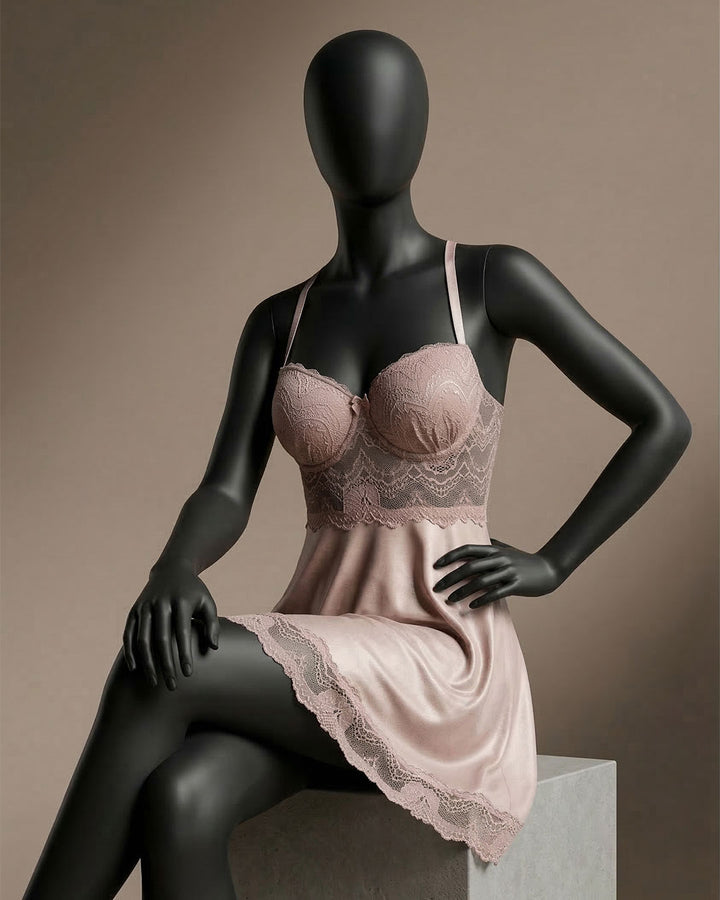 Satin Lace Padded Babydoll 4409-26