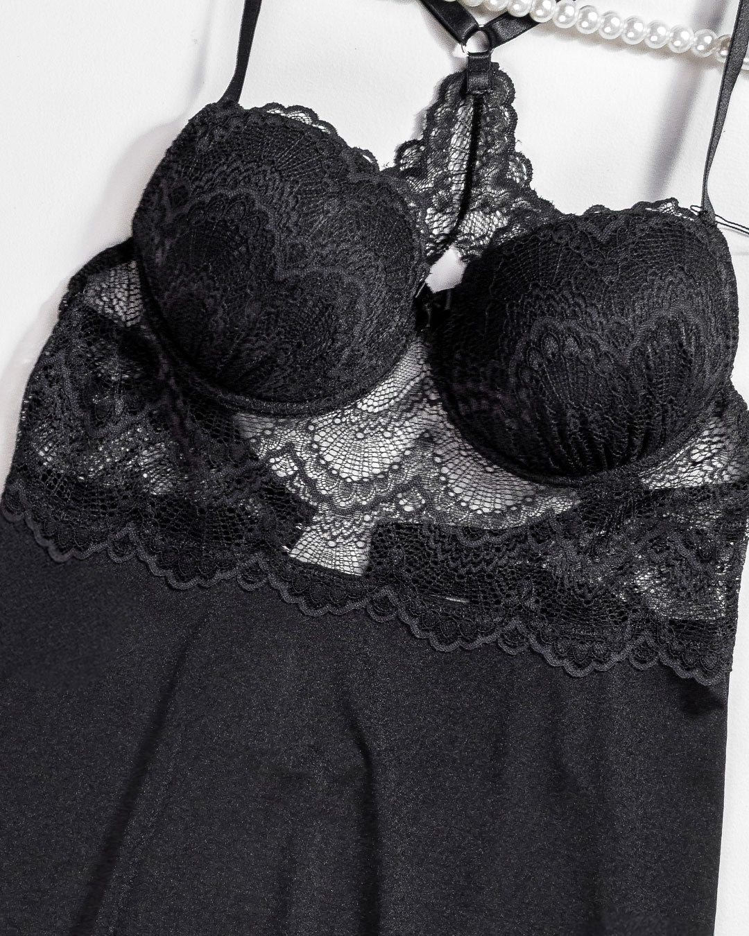Satin Lace Padded Babydoll 4409-26