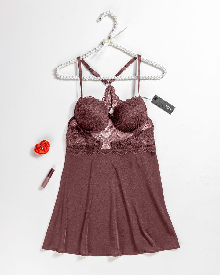Satin Lace Padded Babydoll 4409-26